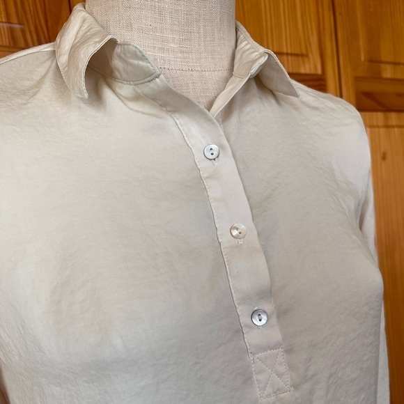 Dolan Small Cream Long Sleeve Collar Shirt Button Up - Picture 4 of 10